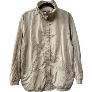 Tudor Court By Haband Womens Windbreaker Jacket Gold Size L Vintage 80s